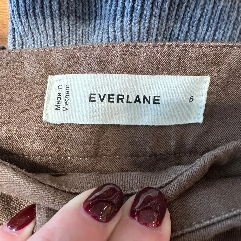 Everlane Mocha Brown Bi Stretch Flare Trouser Pants Womens 6‎ Office Minimalist